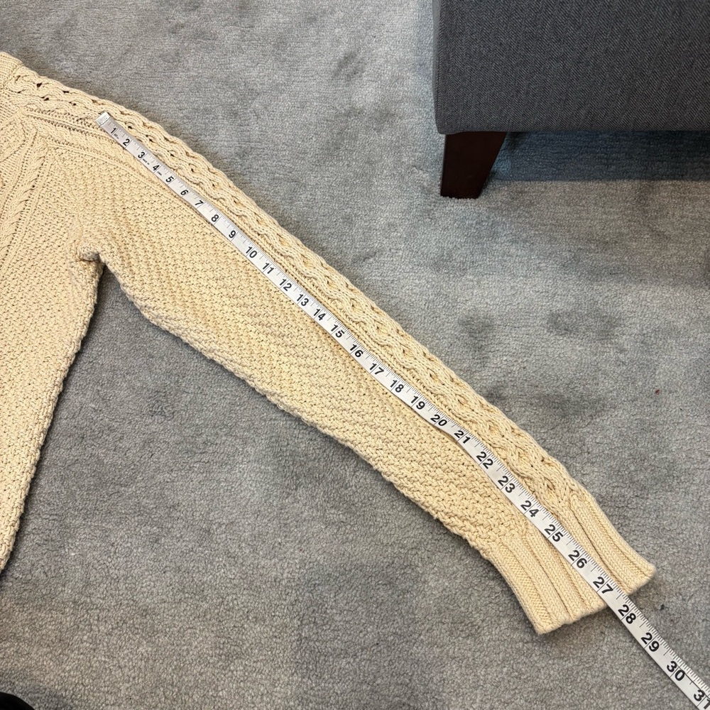 L.L. Bean Men's Signature Cotton Fisherman Sweater in Beige Large - Picture 11 of 13